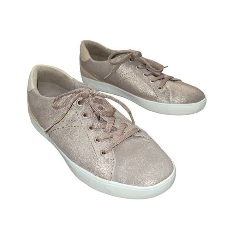Naturalizer Women's Morrison Gold Lace up Sneakers Comfort Sz 10 W Metallic Glit